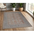 thumbnail image 1 of HomeRoots 567431 5 x 7 ft. Oriental Power Loom Worn Faded Rectangle Area Rug with Fringe, Blue & Red, 1 of 4