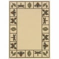 thumbnail image 1 of 5' X 8' Ivory Abstract Stain Resistant Indoor Outdoor Area Rug, 1 of 6