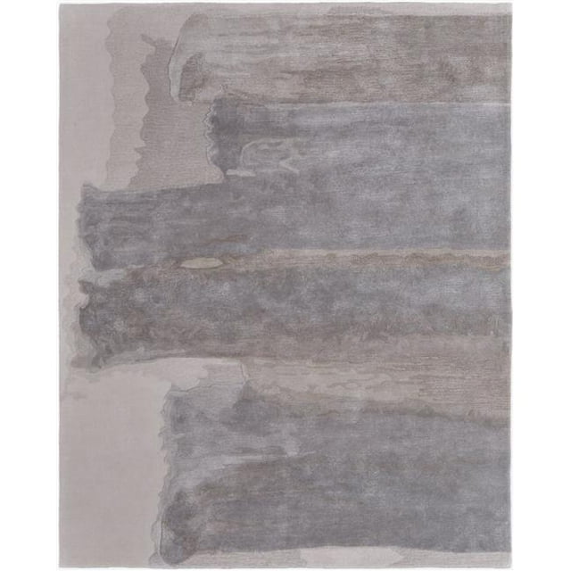 HomeRoots 566513 5 x 8 ft. Abstract Hand Tufted Rectangle Area Rug, Gray & Ivory
