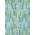 thumbnail image 1 of HomeRoots 584057 5 x 8 ft. Abstract Washable Indoor & Outdoor Rectangle Area Rug, Aqua, Teal Blue & Lime Green, 1 of 5