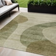 thumbnail image 1 of 5' X 8' Beige And Chocolate Abstract Washable Indoor Outdoor Area Rug, 1 of 5