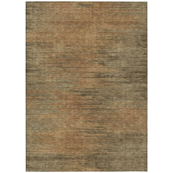 HomeRoots 587231 5 x 8 ft. Abstract Washable Indoor & Outdoor Rectangle Area Rug, Terra Cotta, Brown & Copper