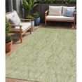 thumbnail image 1 of HomeRoots 616509 5 x 8 ft. Artichoke Green & Beige Damask Washable Indoor & Outdoor Rectangle Area Rug, 1 of 1