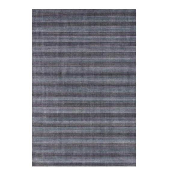 5' X 8' Blue And Black Hand Loomed Area Rug