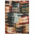 thumbnail image 1 of HomeRoots 5 x 8 ft. Blue Gold Red & Gray Abstract Power Loom Stain Resistant Rectangle Area Rug, 1 of 5