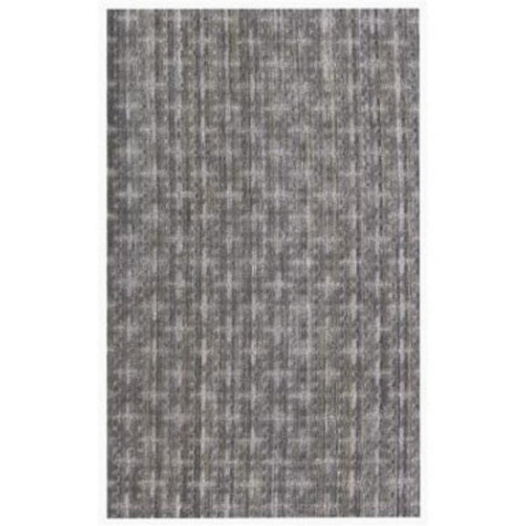 5' X 8' Brown And Dark Grey Plaid Cross Hand Loomed Area Rug