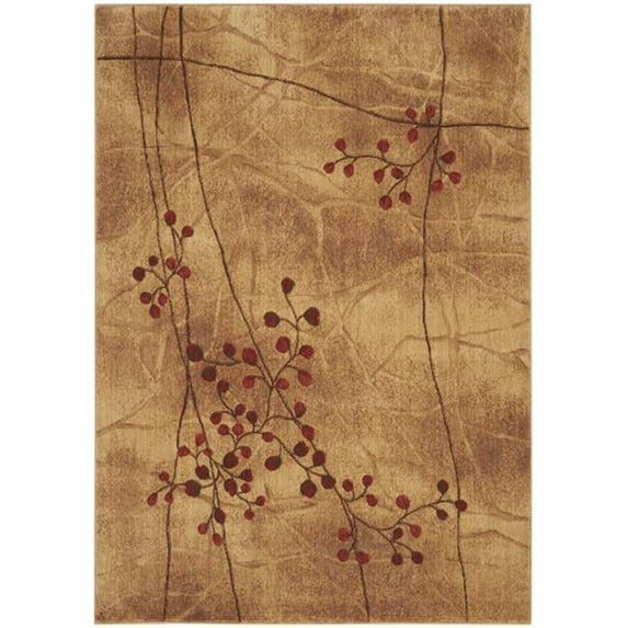 HomeRoots 5 x 8 ft. Brown Floral Power Loom Rectangle Area Rug - Brown - 5 x 8 ft.