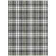 thumbnail image 1 of HomeRoots 597100 5 x 8 ft. Charcoal, Ivory & Gold Plaid Washable Indoor & Outdoor Rectangle Area Rug, 1 of 1