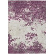 HomeRoots 599479 5 x 8 ft. Eggplant, Gray & Ivory Abstract Washable Indoor & Outdoor Rectangle Area Rug