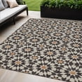 thumbnail image 1 of HomeRoots 583775 5 x 8 ft. Floral Medallion Washable Indoor & Outdoor Rectangle Area Rug, Charcoal, Silver & Copper, 1 of 5