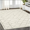 thumbnail image 1 of HomeRoots 575447 5 x 8 ft. Geometric Rectangle Area Rug, Ivory & Taupe, 1 of 1