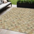 thumbnail image 1 of 5' X 8' Beige Tan And Taupe Geometric Washable Indoor Outdoor Area Rug, 1 of 5