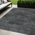 thumbnail image 1 of 5' X 8' Charcoal Gray And Silver Geometric Washable Indoor Outdoor Area Rug, 1 of 5