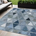 thumbnail image 1 of HomeRoots 583023 5 x 8 ft. Geometric Washable Indoor & Outdoor Rectangle Area Rug, Denim Blue & Sky Blue, 1 of 5