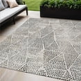 thumbnail image 1 of HomeRoots 577566 5 x 8 ft. Geometric Washable Indoor & Outdoor Rectangle Area Rug, Ivory, Charcoal & Beige, 1 of 1