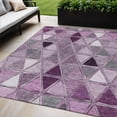 thumbnail image 1 of HomeRoots 583041 5 x 8 ft. Geometric Washable Indoor & Outdoor Rectangle Area Rug, Merlot, Purple & Lavender, 1 of 5