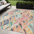 thumbnail image 1 of 5' X 8' Orange Copper And Gold Geometric Washable Indoor Outdoor Area Rug, 1 of 5