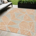 thumbnail image 1 of HomeRoots 578539 5 x 8 ft. Geometric Washable Indoor & Outdoor Rectangle Area Rug, Orange, Gray & Silver, 1 of 1