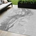 thumbnail image 1 of HomeRoots 611307 5 x 8 ft. Gray & Silver Abstract Washable Indoor & Outdoor Rectangle Area Rug, 1 of 1