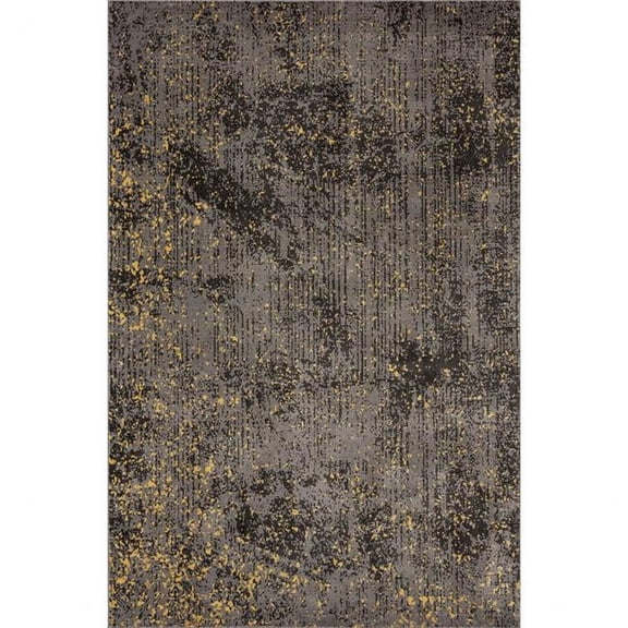 HomeRoots  5 x 8 ft. Gray & Yellow Abstract Sprinkle Area Rug - Gray Yellow - 5' x 8'
