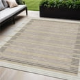 thumbnail image 1 of HomeRoots 610475 5 x 8 ft. Ivory & Beige Striped Washable Indoor & Outdoor Rectangle Area Rug, 1 of 1