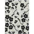 thumbnail image 1 of HomeRoots 600007 5 x 8 ft. Ivory & Black Floral Washable Indoor & Outdoor Rectangle Area Rug, 1 of 1
