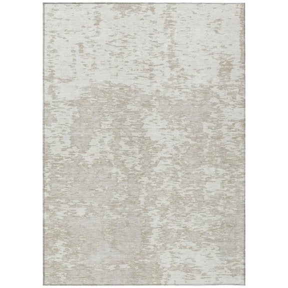 HomeRoots 612750 5 x 8 ft. Ivory & Off White Abstract Washable Indoor & Outdoor Rectangle Area Rug