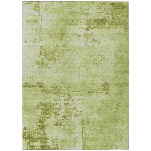 HomeRoots 602714 5 x 8 ft. Lime Green & Ivory Abstract Washable Indoor & Outdoor Rectangle Area Rug