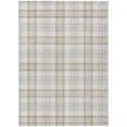 thumbnail image 1 of HomeRoots 601327 5 x 8 ft. Linen & Brown Plaid Washable Indoor & Outdoor Rectangle Area Rug, 1 of 1