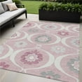 thumbnail image 1 of HomeRoots 589633 5 x 8 ft. Medallion Washable Indoor & Outdoor Rectangle Area Rug, Pink, Blush & Gray, 1 of 1