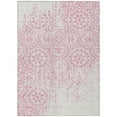 thumbnail image 1 of HomeRoots 585365 5 x 8 ft. Medallion Washable Indoor & Outdoor Rectangle Area Rug, Pink & Ivory, 1 of 1