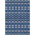 thumbnail image 1 of HomeRoots 594335 5 x 8 ft. Navy Blue & Ivory Moroccan Washable Indoor & Outdoor Rectangle Area Rug, 1 of 1