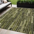 thumbnail image 1 of HomeRoots 608959 5 x 8 ft. Olive Green & Dark Olive Green Striped Washable Indoor & Outdoor Rectangle Area Rug, 1 of 1