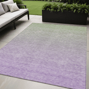 5 X 8 Artichoke Green And Lavender Ombre Washable Indoor Outdoor Area Rug