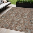 thumbnail image 1 of 5' X 8' Brown Gray And Charcoal Oriental Washable Indoor Outdoor Area Rug, 1 of 5