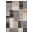 thumbnail image 1 of HomeRoots  5 x 8 ft. Patchwork Power Loom Stain Resistant Rectangle Area Rug - Grey & Brown, 1 of 1