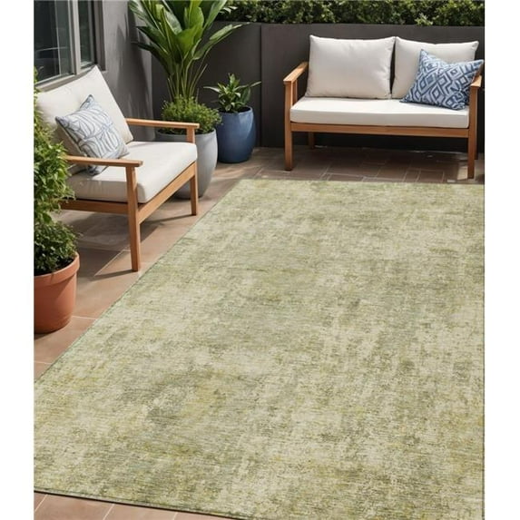 HomeRoots 630538 5 x 8 ft. Sage & Beige Abstract Washable Indoor & Outdoor Rectangle Area Rug