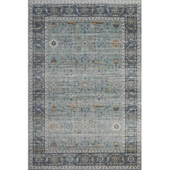 HomeRoots 5 x 8 ft. Sage Oriental Power Loom Stain Resistant Rectangle Area Rug - Sage - 5 x 8 ft.
