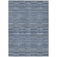 thumbnail image 1 of HomeRoots 587909 5 x 8 ft. Striped Washable Indoor & Outdoor Rectangle Area Rug, Navy Blue & Denim Blue, 1 of 1
