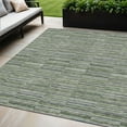 thumbnail image 1 of 5' X 8' Olive Green And Gray Striped Washable Indoor Outdoor Area Rug, 1 of 5