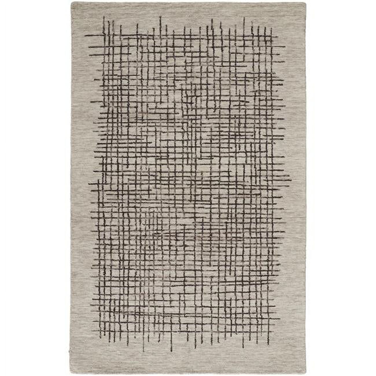 Handmade Black and Beige Wool Tufted Reversible 4' x 6' Area Rug