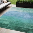 thumbnail image 1 of HomeRoots 610908 5 x 8 ft. Teal Blue & Aqua Striped Washable Indoor & Outdoor Rectangle Area Rug, 1 of 1