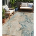 thumbnail image 1 of HomeRoots 617585 5 x 8 ft. Teal Blue Coral & Ivory Abstract Washable Indoor & Outdoor Rectangle Area Rug, 1 of 1