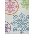 thumbnail image 1 of HomeRoots 591406 5 x 8 ft. White Floral Medallion Washable Indoor & Outdoor Rectangle Area Rug, 1 of 1