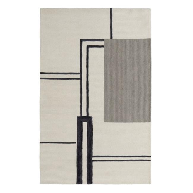 Hand-Tufted Black and Gray Wool Rectangular Area Rug