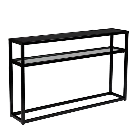 50 Black glass Frame console Table With Storage