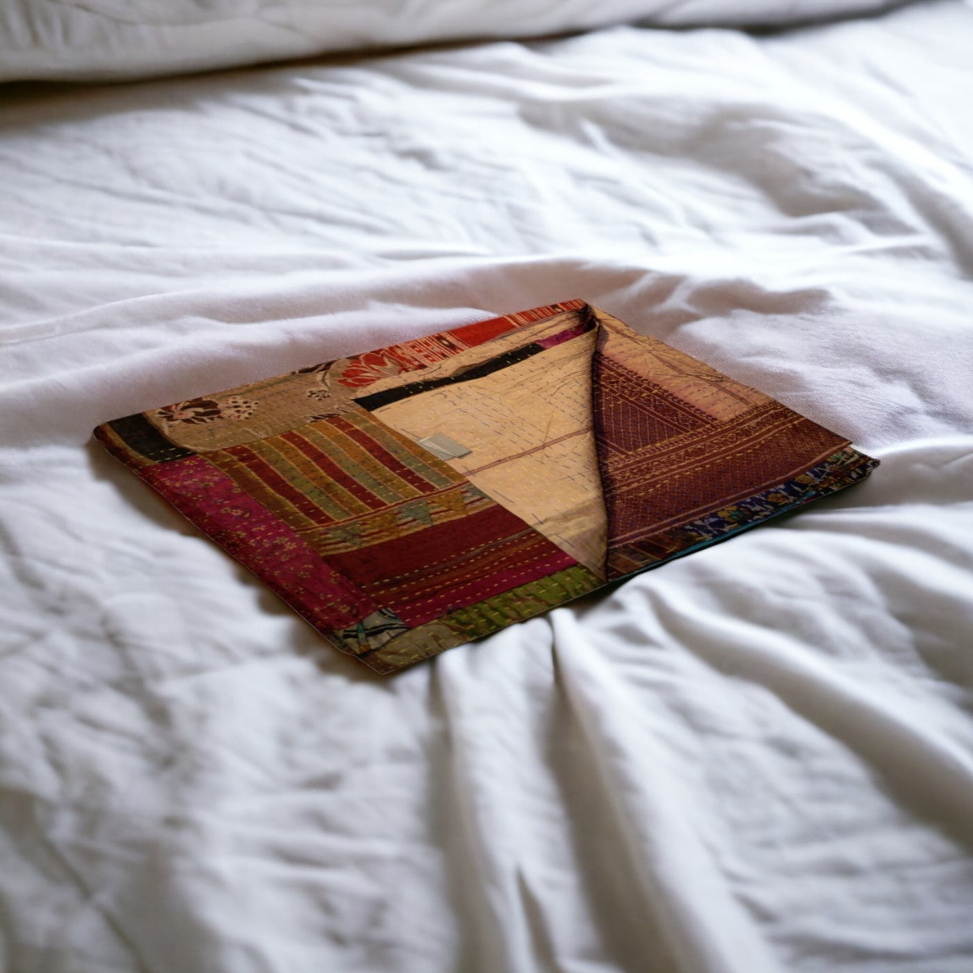 70" Multicolor Cotton Quilted Patchwork Throw Blanket