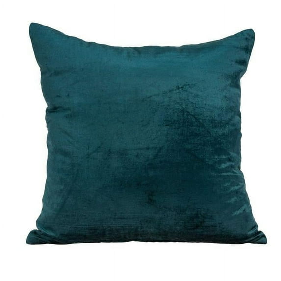 HomeRoots 50% cotton 50% Viscose Parkland collection Bento Transitional Teal Solid Pillow cover