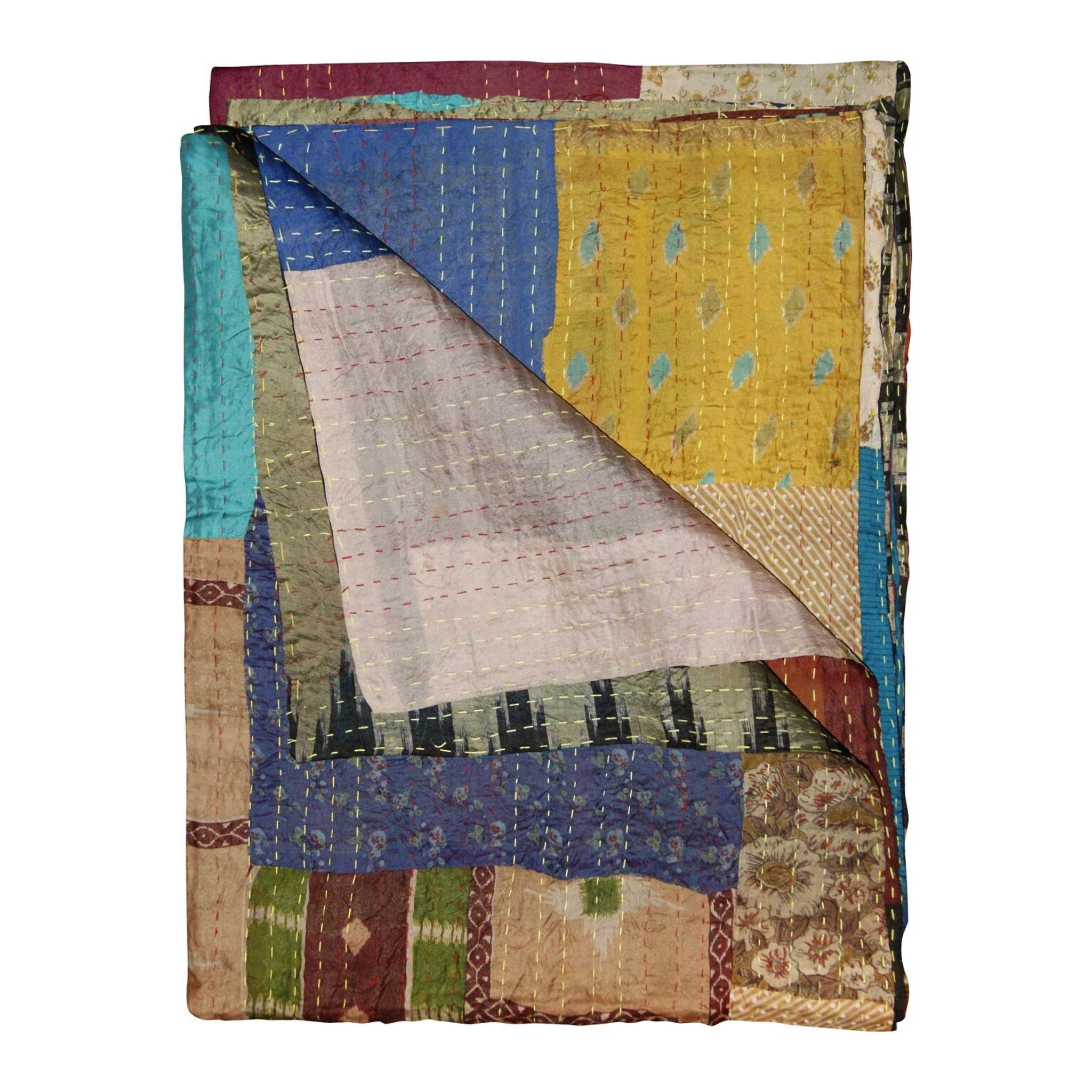 HomeRoots 50" x 70" Silk Multicolor Throws