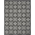 thumbnail image 1 of HomeRoots 505587 9 x 12 ft. Black & White Fleur De Lis Stain Resistant Non Skid Rectangle Area Rug, 1 of 5